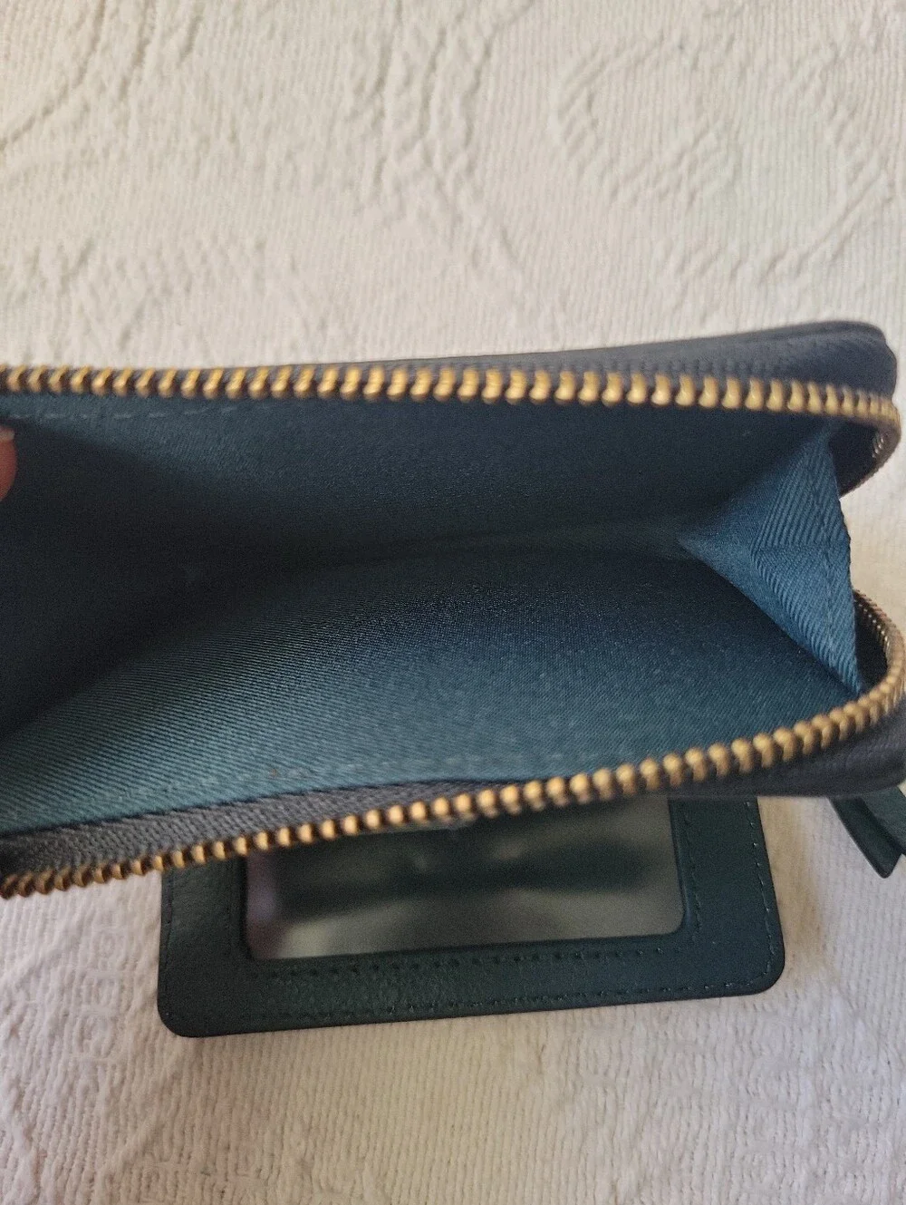 Fossil Multifunction Lainie Mini Zip Coin Wallet in a rich teal / Jade Color